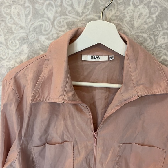 BIBA LIGHT PINK TOP ZIP UP FRONT VGUC SUPER CUTE M MEDIUM 38 ADORABLE - Picture 8 of 14